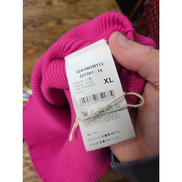 NWT MSGM Milano fuschia pink off the shoulder ribbed shirt sz XL - Picture 5 of 5